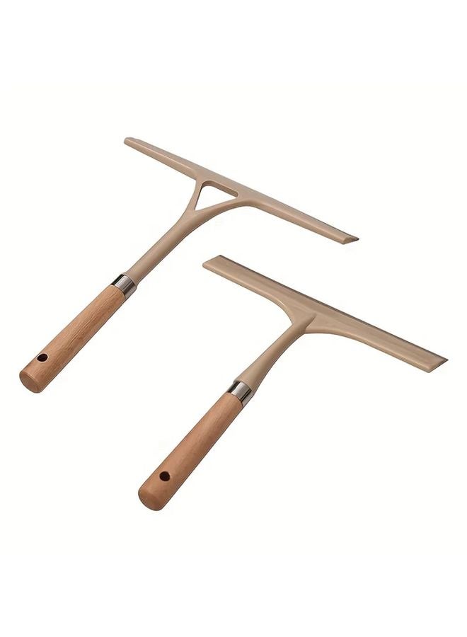 ماسح زجاج من الفولاذ المقاوم للصدأ مع مقبض خشبي موديل M - أداة كشط للنوافذ وأبواب الحمام خالية من الخطوط - Image 5